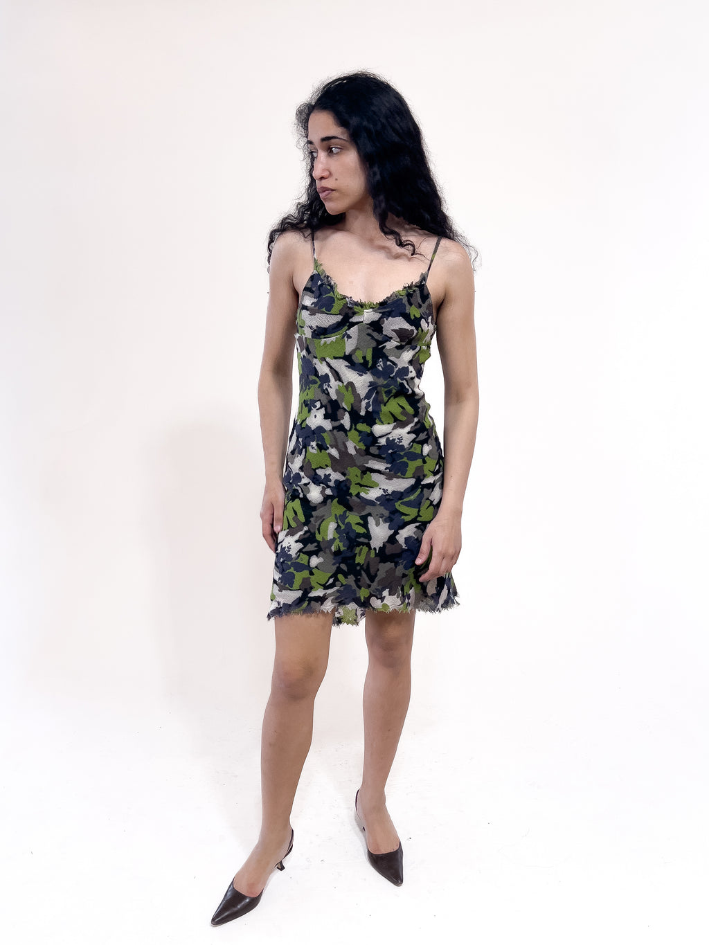 Sisley Green Abstract Camo Dress
