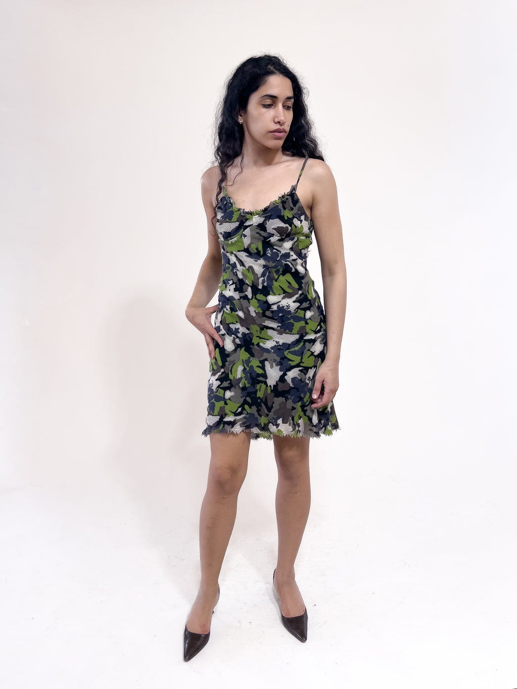 Sisley Green Abstract Camo Dress