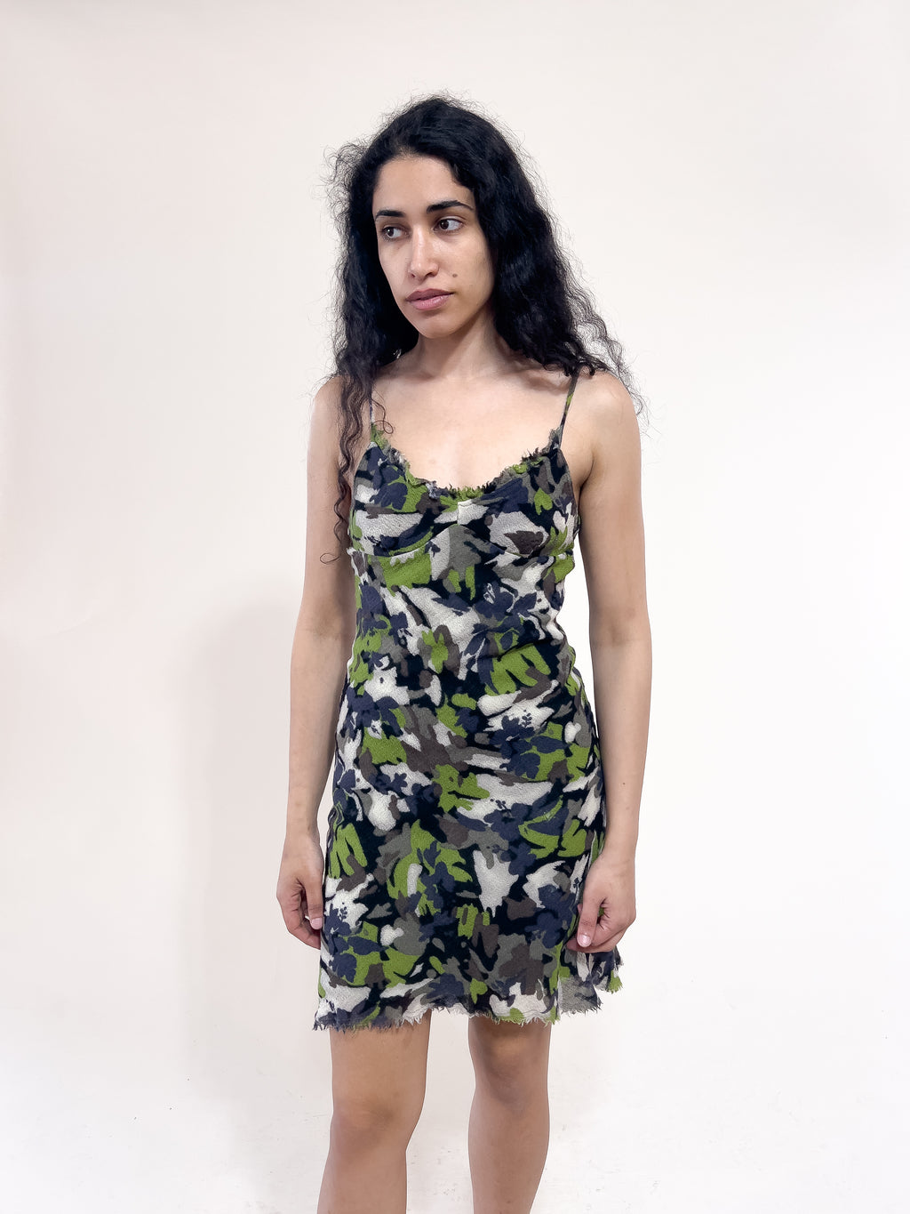 Sisley Green Abstract Camo Dress
