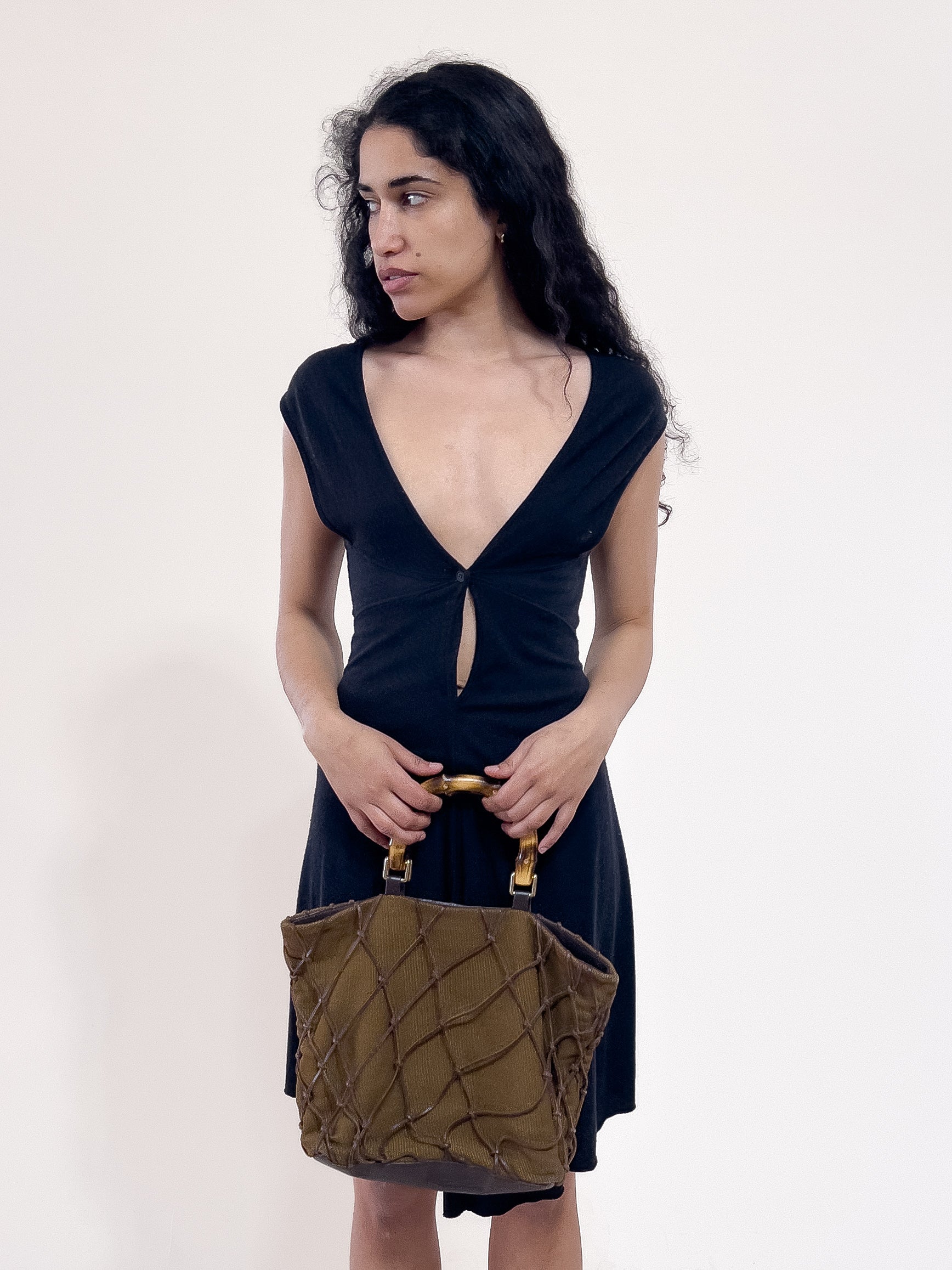 Brizzolari Leather Mesh Handbag