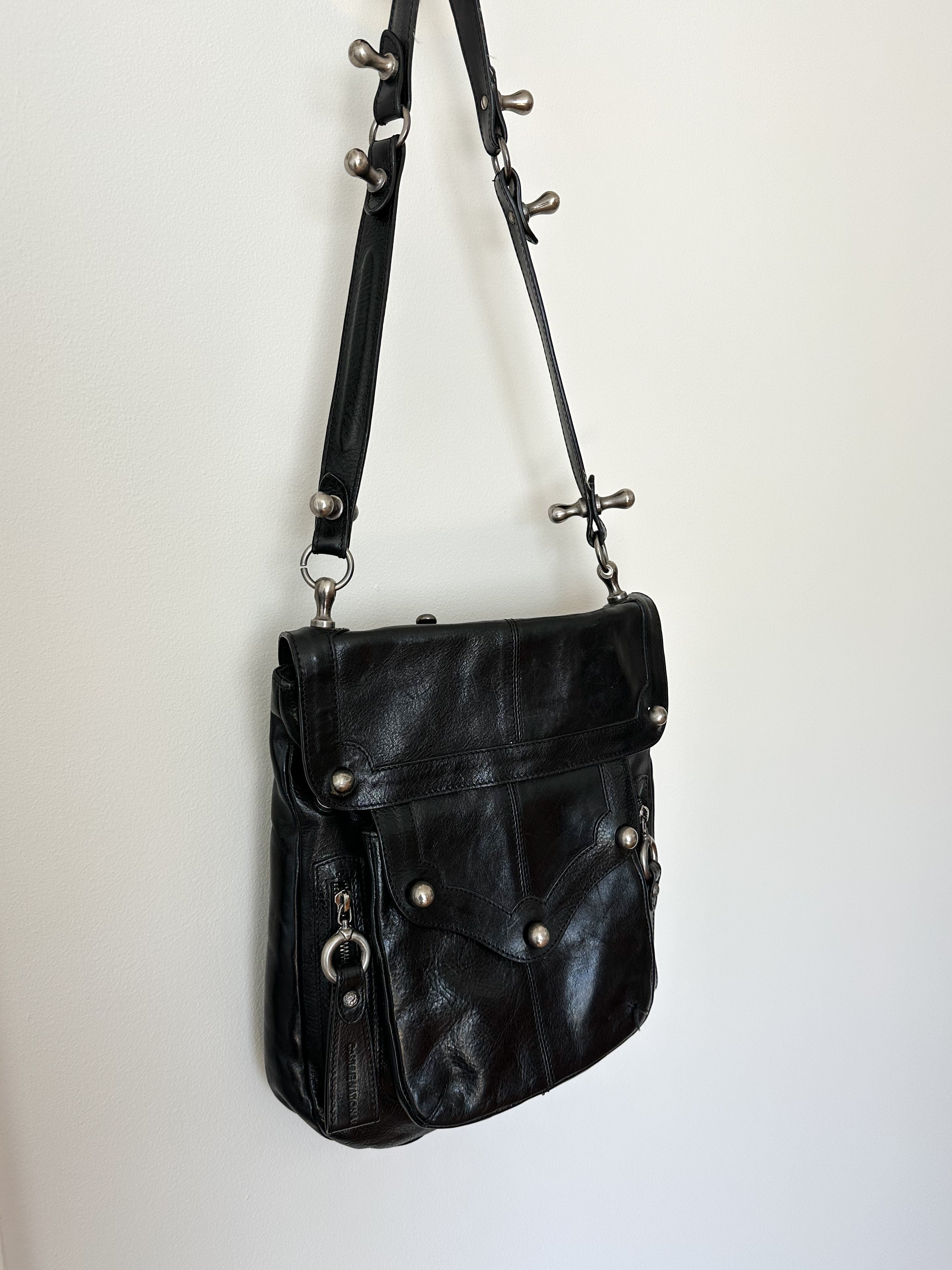 Costume National SS 2007 Runway Moto Bag with Silver Hardware