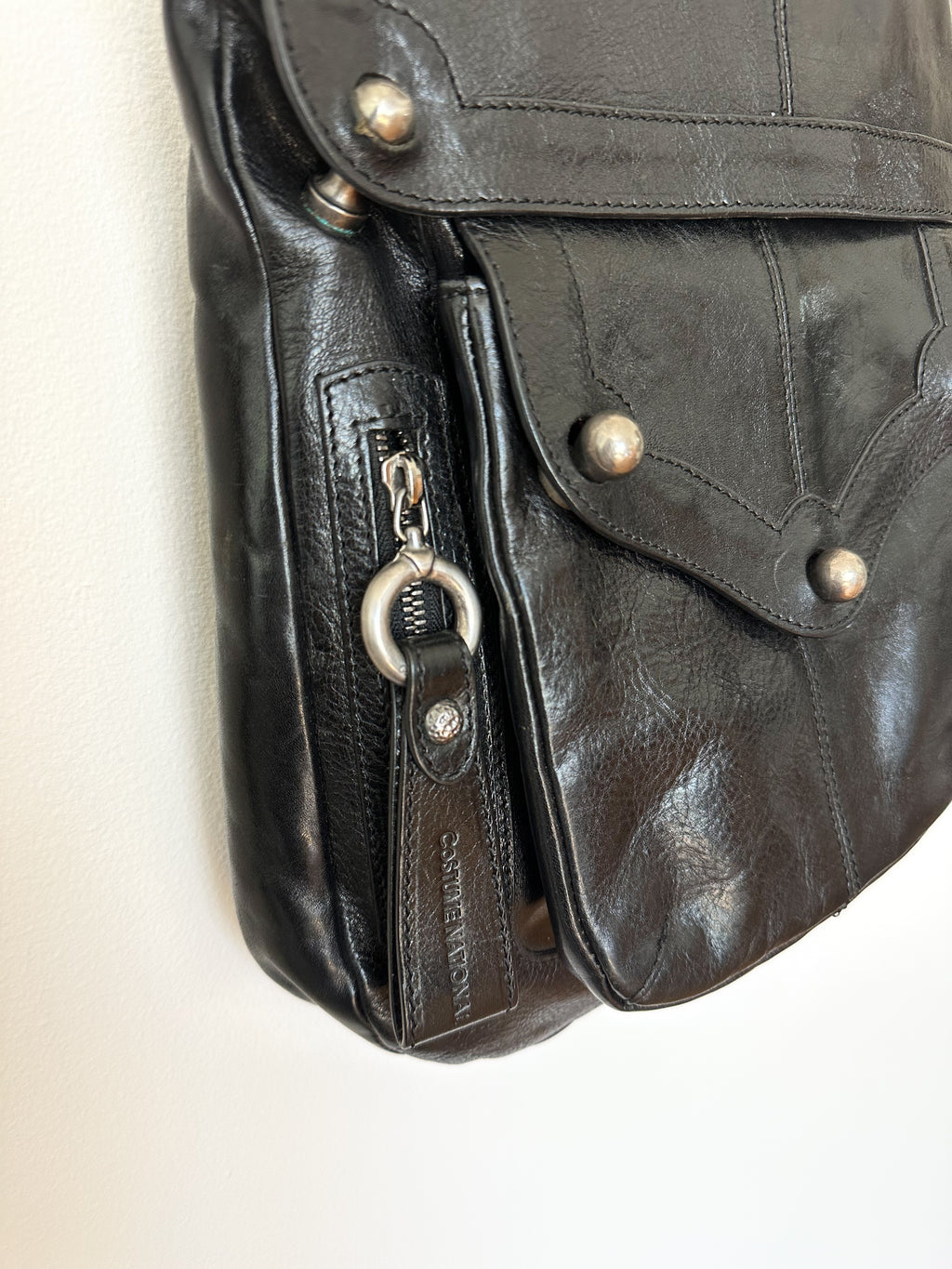 Costume National SS 2007 Runway Moto Bag with Silver Hardware