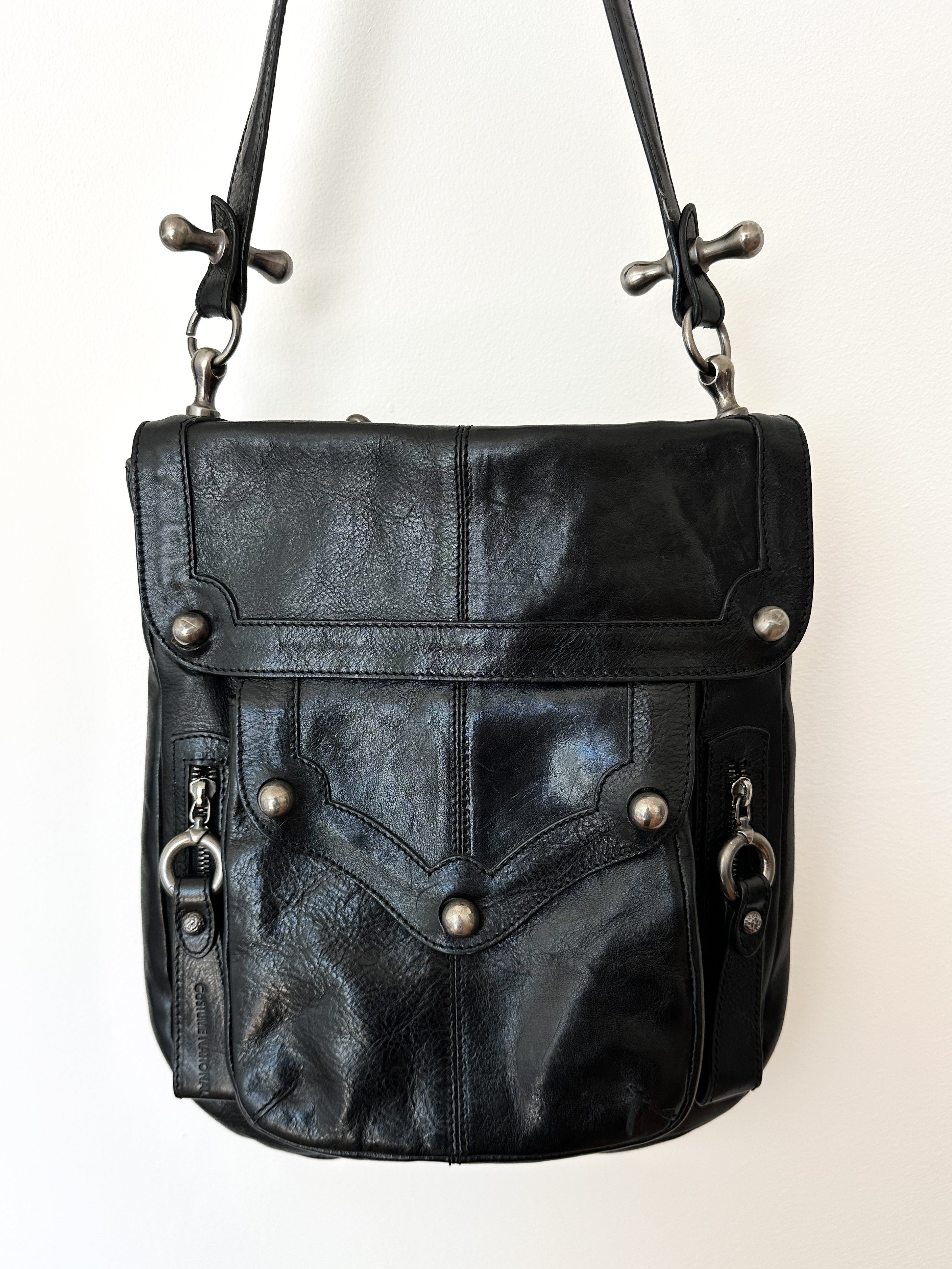 Costume National SS 2007 Runway Moto Bag with Silver Hardware