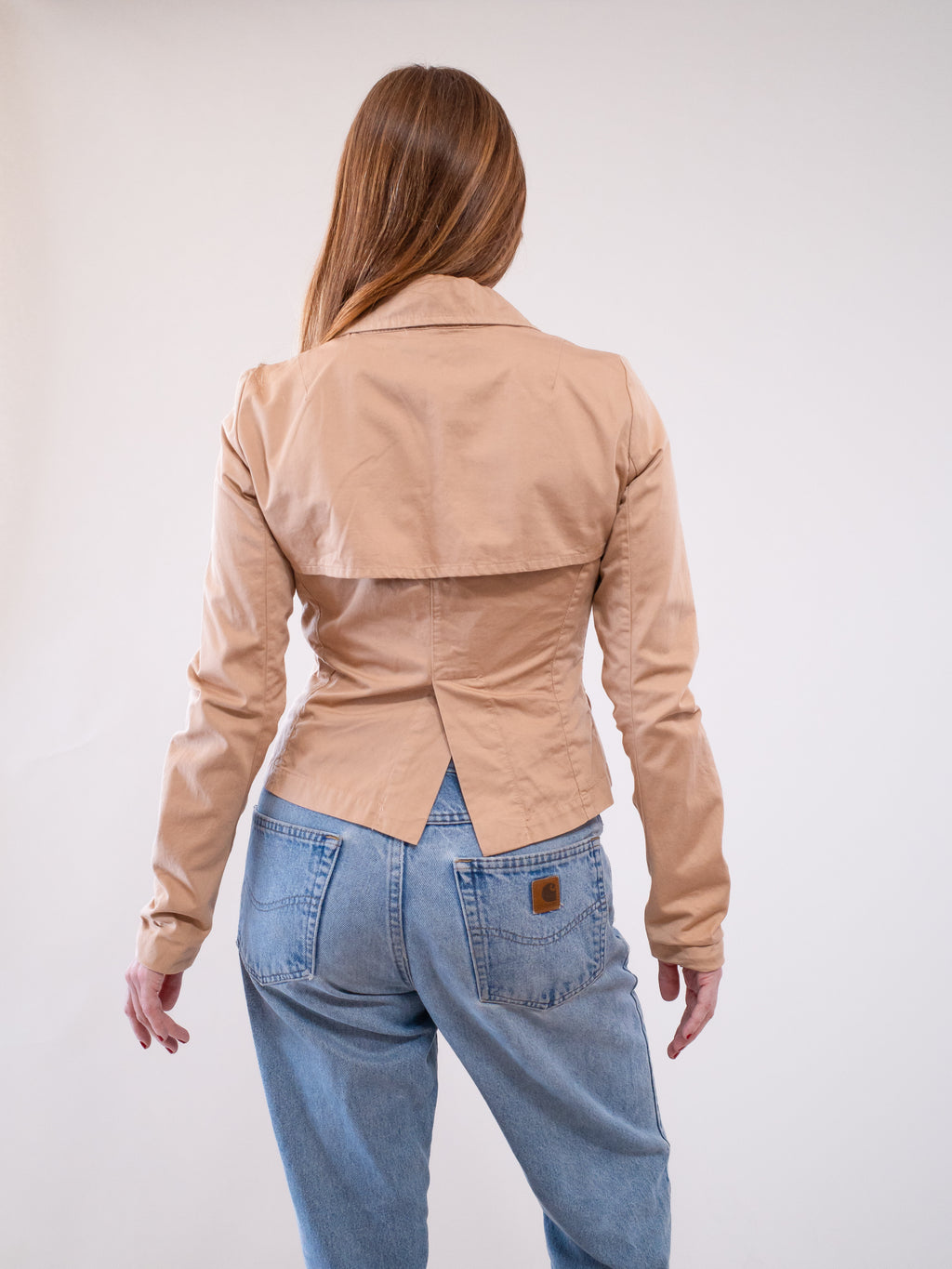 Patrizia Pepe Cropped Blazer with Ruched Sleeves