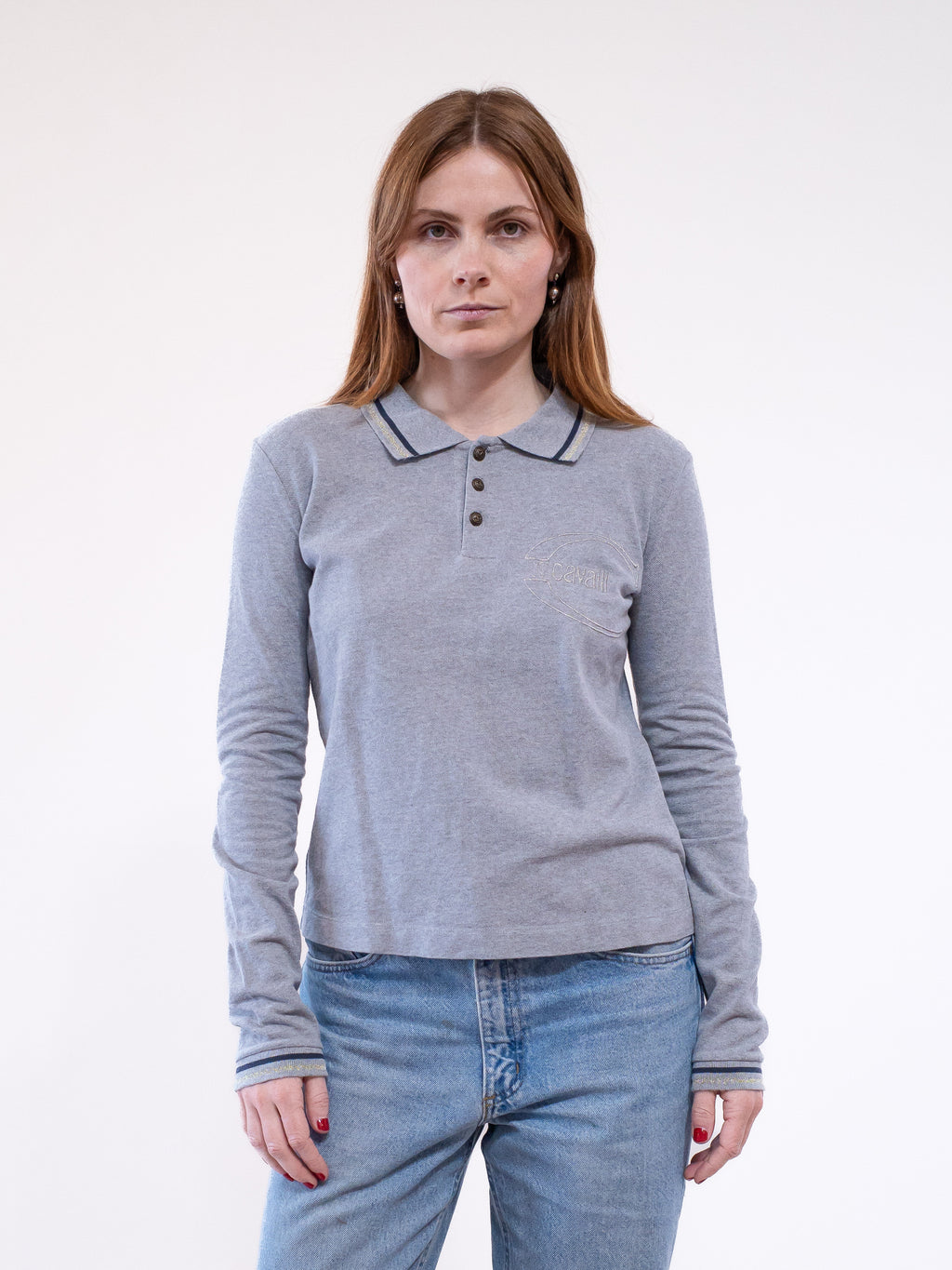 Just Cavalli Polo Long Sleeve with Embroidered Logo