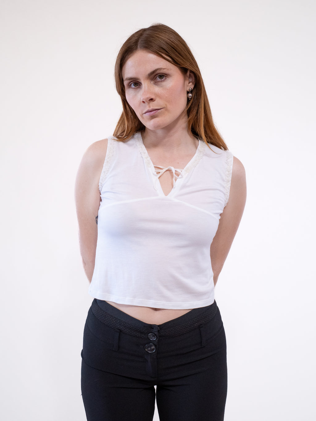 Cacharel Baby Tank with Beaded Trim