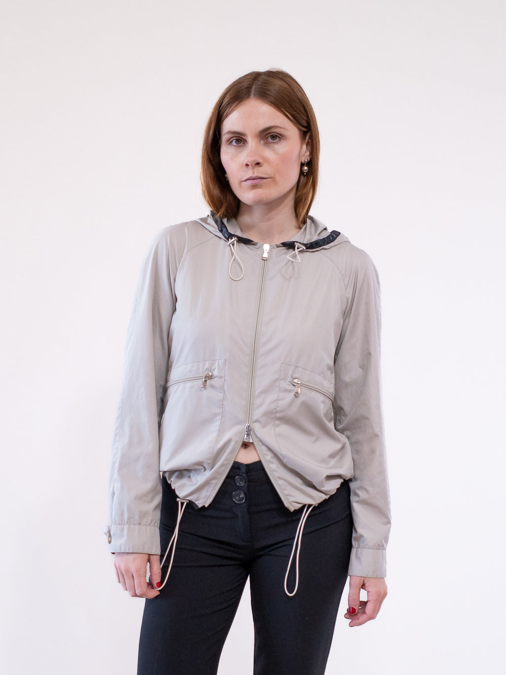 Emporio Armani Windbreaker Jacket with Leather Trim