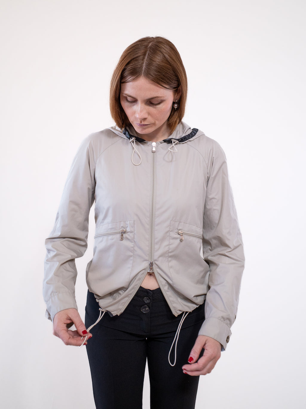 Emporio Armani Windbreaker Jacket with Leather Trim