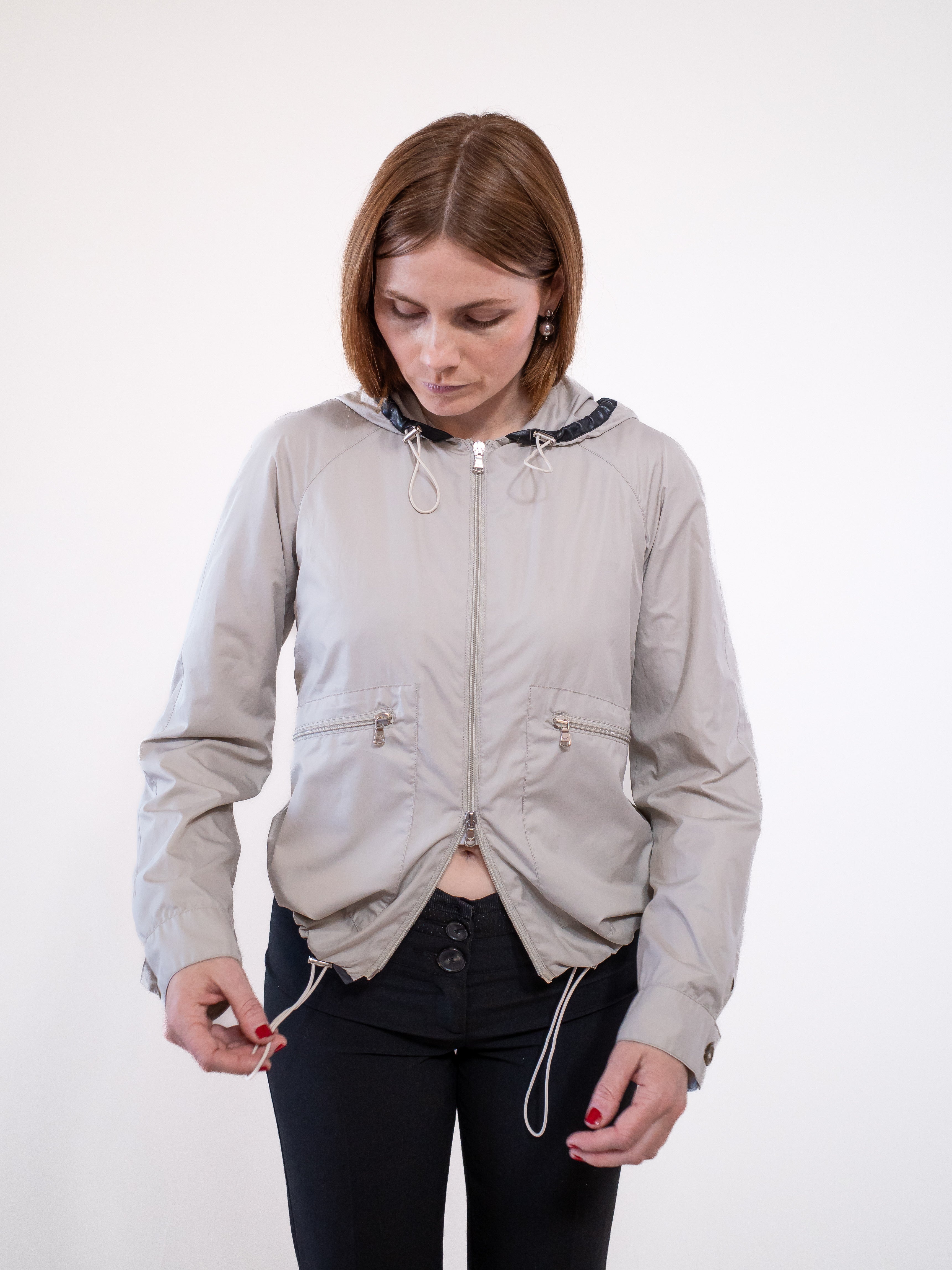Emporio Armani Windbreaker Jacket with Leather Trim