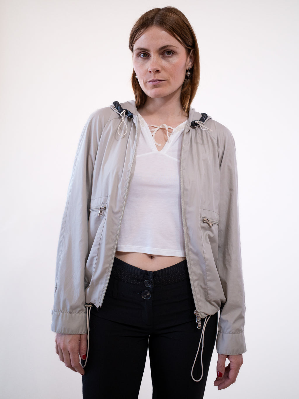 Emporio Armani Windbreaker Jacket with Leather Trim