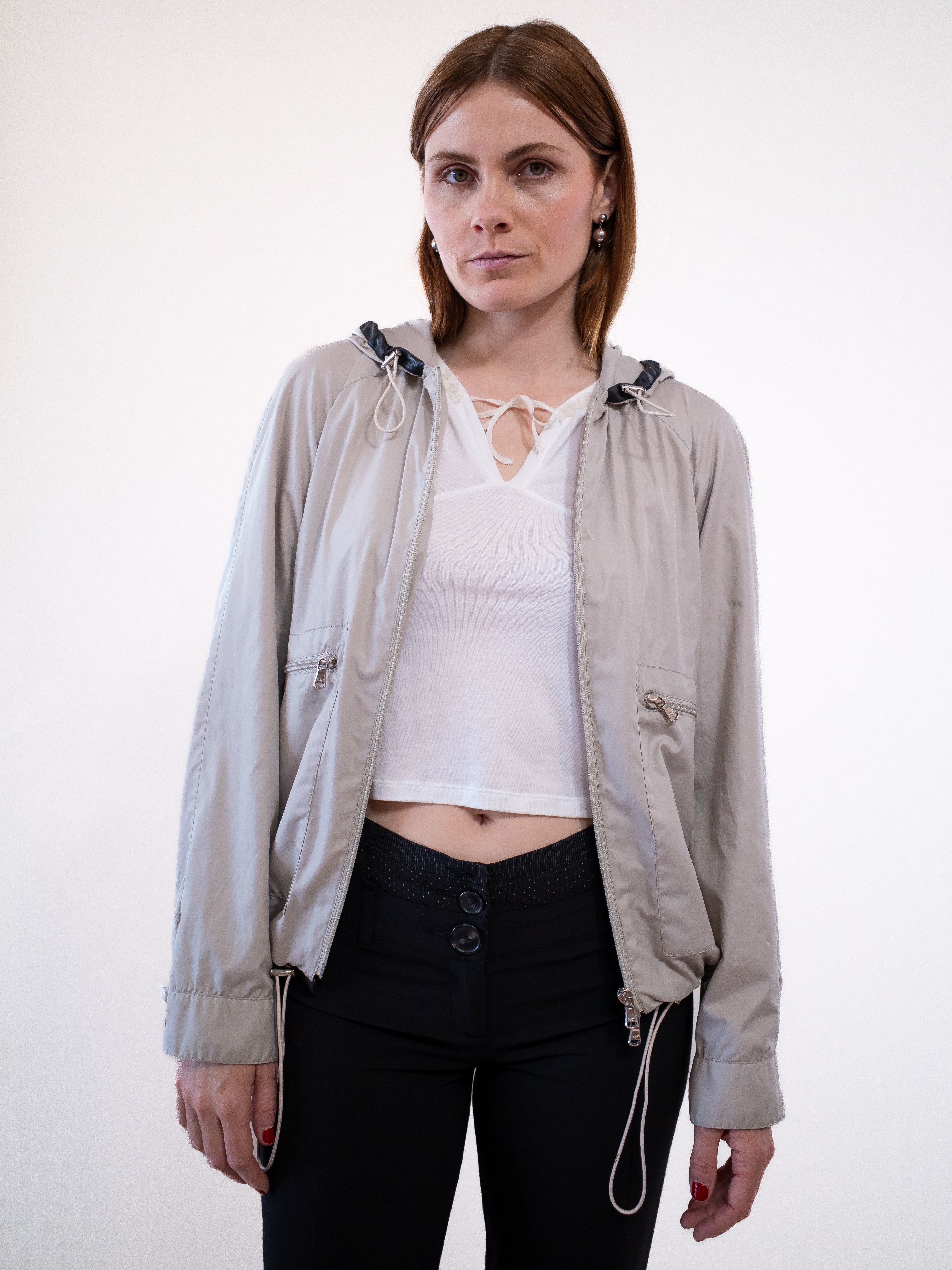 Emporio Armani Windbreaker Jacket with Leather Trim
